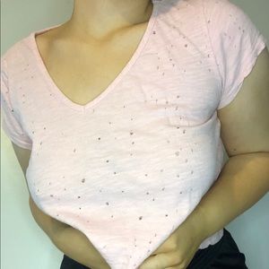 Pink Ripped Crop Top